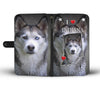 Cute Siberian Husky Print Wallet CaseIN State