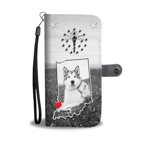 Alaskan Malamute Dog Print Wallet CaseIN State