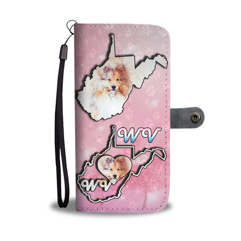 Shetland Sheepdog Art Print Wallet CaseWV State