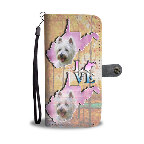 Cute Westie Art Print Wallet CaseWV State