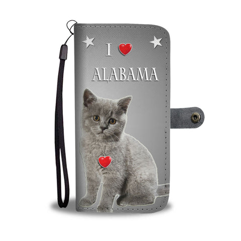 British Shorthair Cat Print Wallet CaseAL State