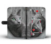 Russian Blue Cat Print Wallet CaseAL State