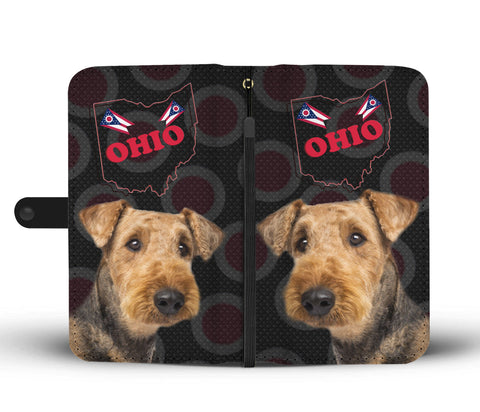 Airedale Terrier Print Wallet CaseOH State