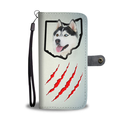 Amazing Siberian Husky Print Wallet CaseOH State