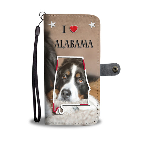 Cute Bernese Mountain Dog Print Wallet CaseAL State