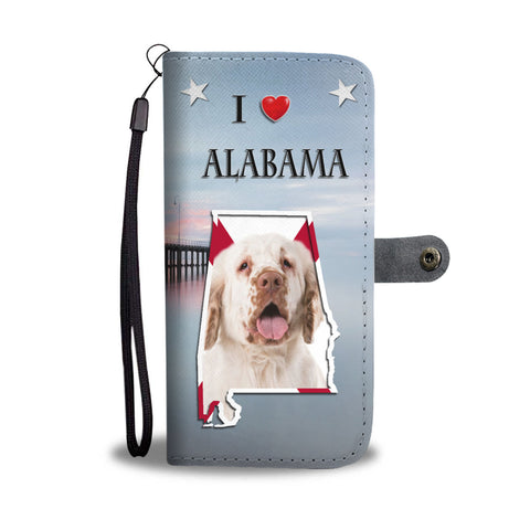 Clumber Spaniel Print Wallet Case AL State