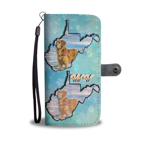 Amazing Golden Retriever Art Print Wallet CaseWV State