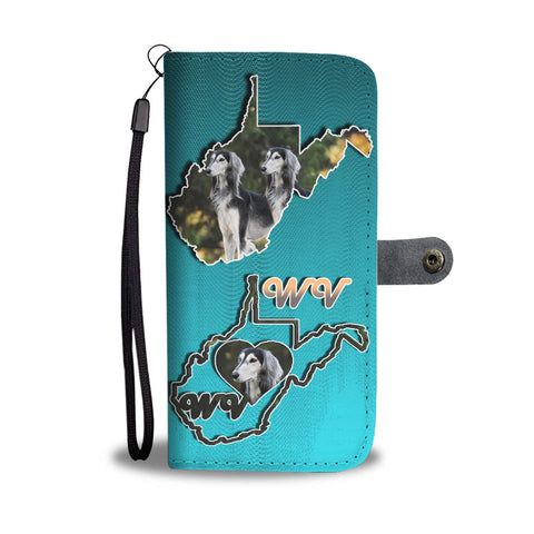 Amazing Saluki Dog Print Wallet CaseWV State