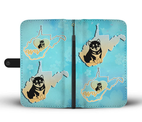 Lovely Shiba Inu Dog Art Print Wallet CaseWV State