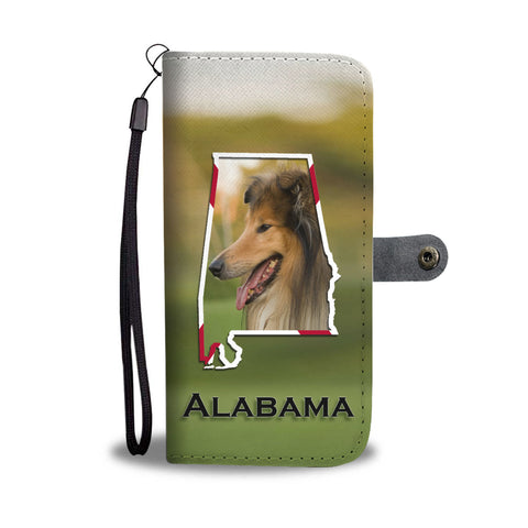 Cute Rough Collie Print Wallet CaseAL State