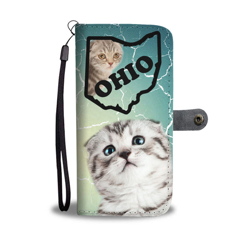 Scottish Fold Cat Print Wallet CaseOH State