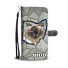 Himalayan Cat Stone Pattern Print Wallet CaseOH State