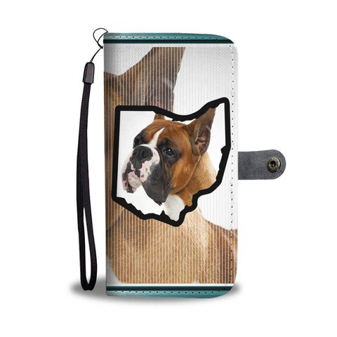 Boxer Dog Print Wallet CaseOH State
