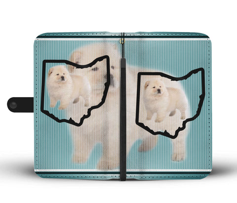 Chow Chow Dog Print Wallet CaseOH State