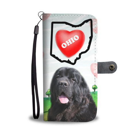 Newfoundland Dog Print Wallet CaseOH State