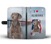 Cute Weimaraner Dog Print Wallet CaseAL State