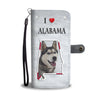 Cute Siberian Husky Print Wallet CaseAL State