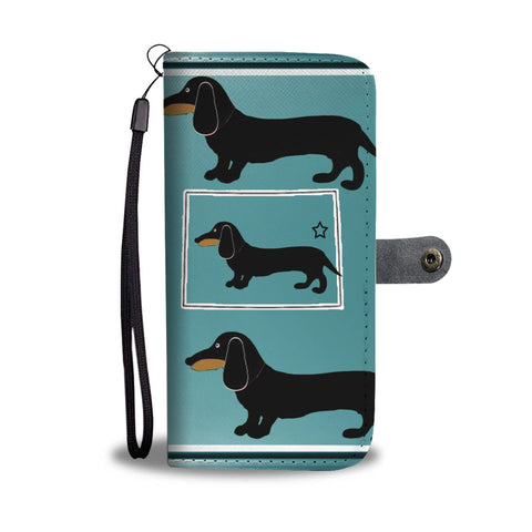 Dachshund Dog Print Wallet CaseCO State