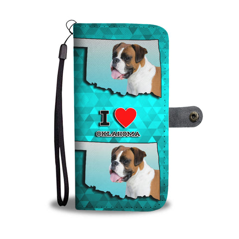 Boxer Dog Print Wallet CaseOK State