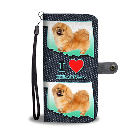 Cute Pekingese Dog Print Wallet CaseOK State