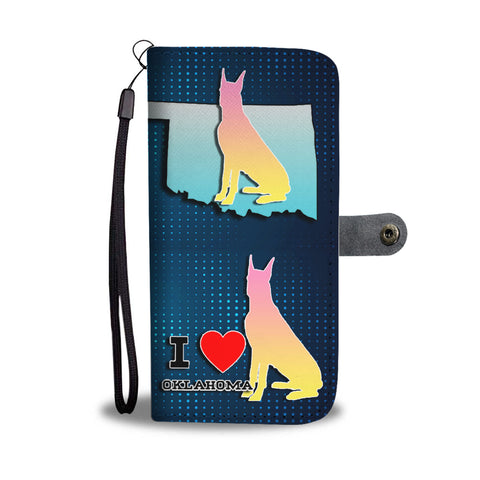 Great Dane Dog Art Print Wallet CaseOK State