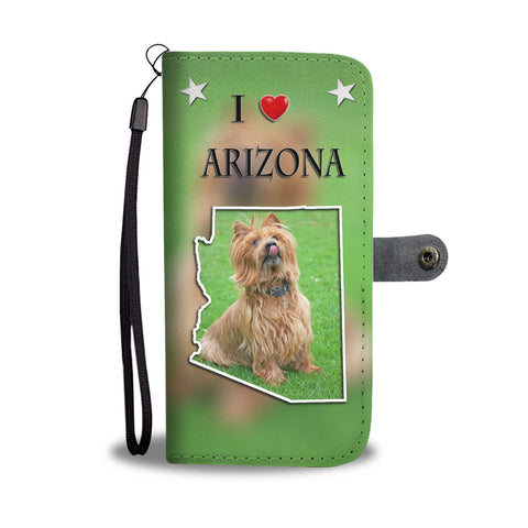 Australian Terrier Dog Print Wallet CaseAZ State