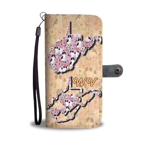 Japanese Chin Floral Print Wallet CaseWV State