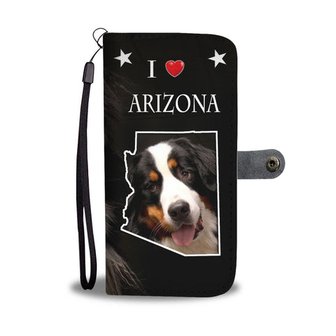 Bernese Mountain Dog Print Wallet CaseAZ State