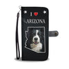 Lovely Border Collie Print Wallet CaseAZ State