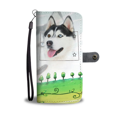 Siberian Husky Print Wallet CaseCO State