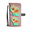 Cute Pekingese Dog On Hearts Print Wallet CaseWI State