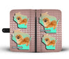 Cute Pekingese Dog On Hearts Print Wallet CaseWI State