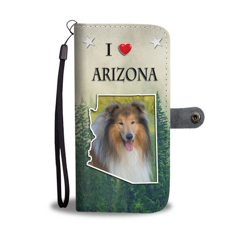 Collie Print Wallet CaseAZ State