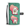 Cute Samoyed Dog Print Wallet CaseWI State