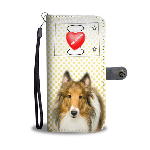 Rough Collie Print Wallet CaseCO State