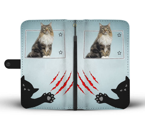 Maine Coon Cat Print Wallet CaseCO State