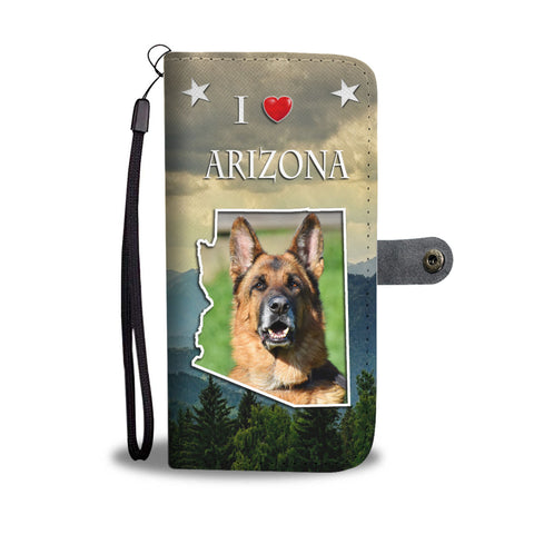 Cute German Shepherd Print Wallet CaseAZ State