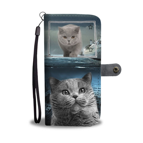 British Shorthair Cat Print Wallet CaseCO State