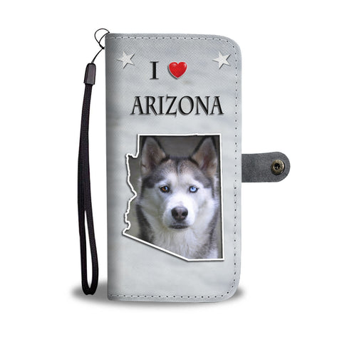 Siberian Husky Print Wallet CaseAZ State