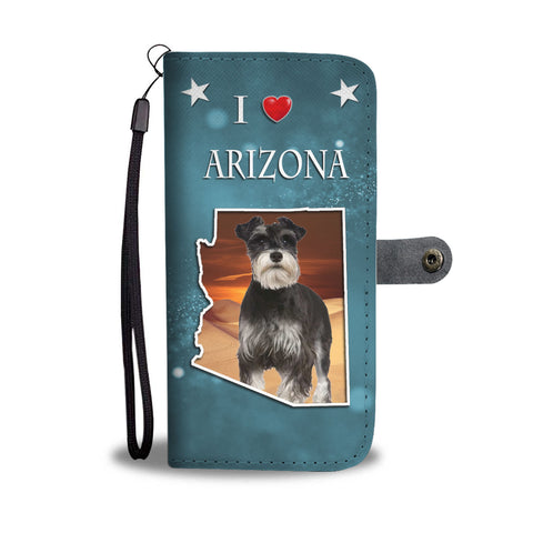 Miniature Schnauzer Print Wallet CaseAZ State