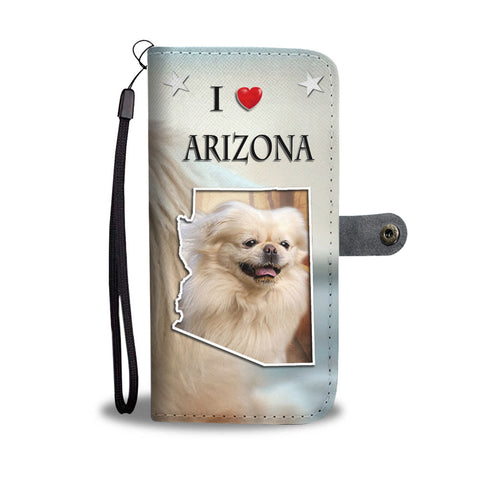 Cute Pekingese Dog Print Wallet CaseAZ State