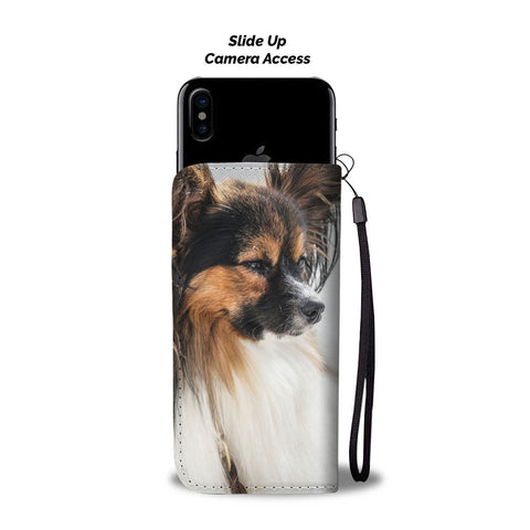 Lovely Papillon Dog Print Wallet CaseAZ State