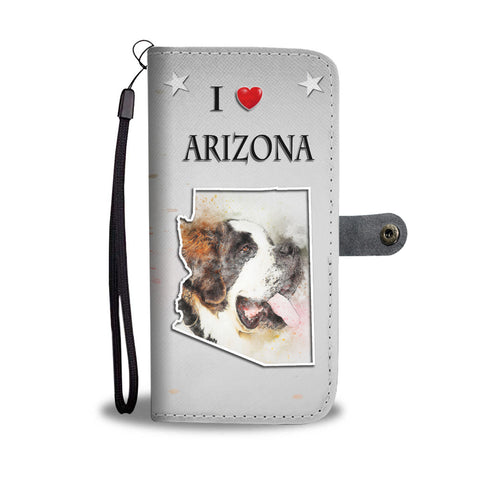 St. Bernard Dog Print Wallet CaseAZ State