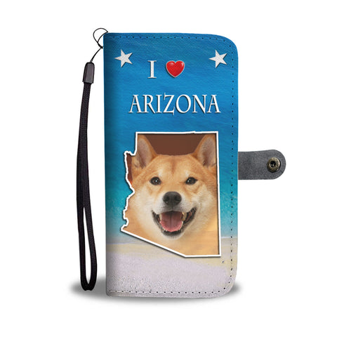 Shiba Inu Dog Print Wallet CaseAZ State