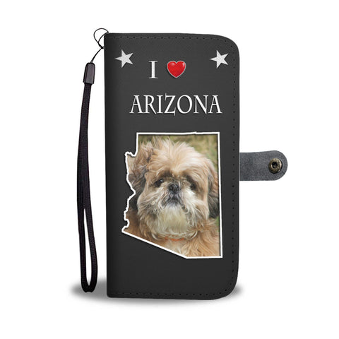 Cute Shih Tzu Print Wallet CaseAZ State