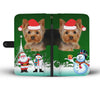Yorkshire Terrier (Yorkie) Green Christmas Print Wallet Case