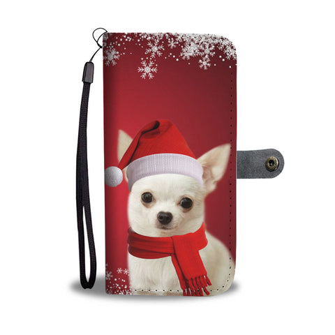 Chihuahua Christmas Print Wallet Case