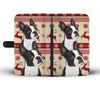 Cute Boston Terrier Christmas Print Wallet Case