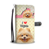 Lovely Pomeranian Dog Print Wallet CaseVA State