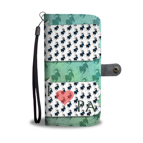 Amazing Siberian Husky Dog Pattern Print Wallet CasePA State